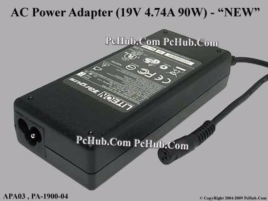 Targus APA03 AC Adapter- Laptop 19V 4.74A 90W, Without Tip, 3-Prong, New