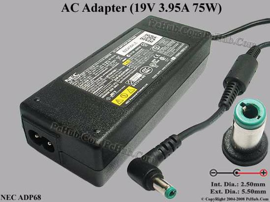 NEC Common Item (NEC) AC Adapter- Laptop 19V 3.95A, 5.5/2.5mm, 2-Prong