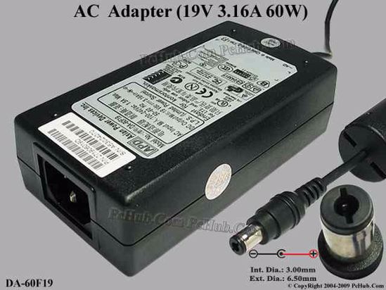 APD / Asian Power Devices DA-60F19 AC Adapter- Laptop 19V 3.16A, 6.5/3.0mm, C14