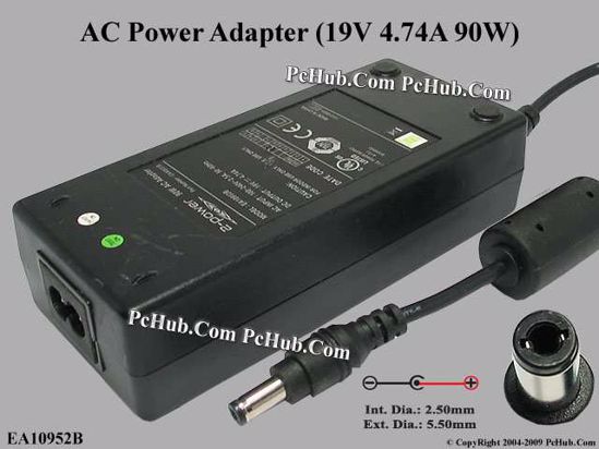 Other Brands 2-power AC Adapter- Laptop 19V 4.74A, 5.5/2.5mm, 2-Prong