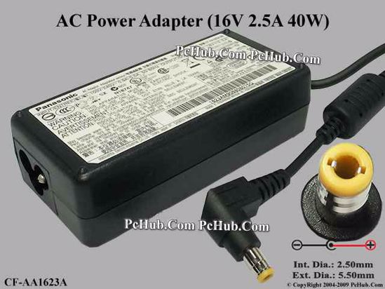 Panasonic Common Item (Panasonic) AC Adapter- Laptop CF-AA1623A, 16V 2.5A, Tip C