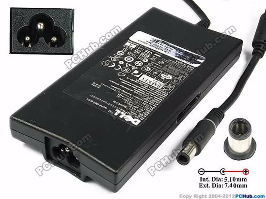 Dell Common Item (Dell) AC Adapter- Laptop 19.5V 4.62A, 7.4/5.0mm With Pin, 3-Prong, Thi