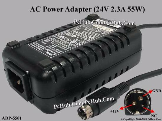 Tiger Power ADP-5501 AC Adapter 20V Above 24V 2.3A, 3P P1=12V