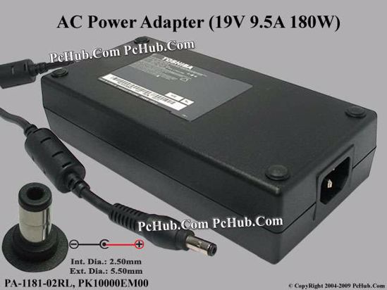 Toshiba Common Item (Toshiba) AC Adapter- Laptop 19V 9.5A, 5.5/2.5mm, C14