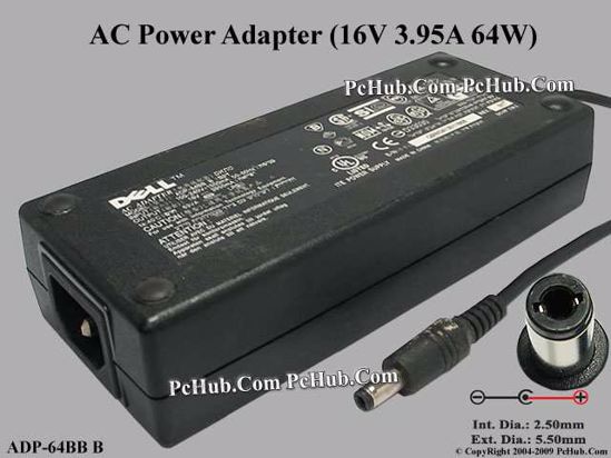 Dell Common Item (Dell) AC Adapter 13V-19V 16V 3.95A, 5.5/2.5mm, C14