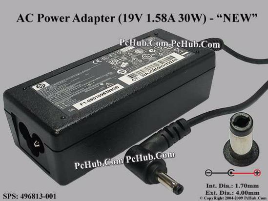 HP Common Item (HP) AC Adapter NEW Original 19V 1.58A, 4.0/1.7mm, 3-Prong, New