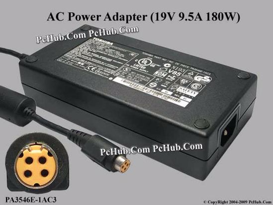 Toshiba Common Item (Toshiba) AC Adapter- Laptop 19V 9.5A, 4-Hole, C14