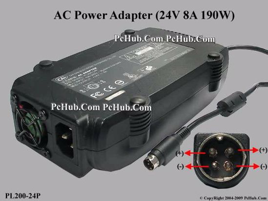 CHI SAM PL200-24P AC Adapter 20V Above 24V 8A, 4-Pin P1 4=V