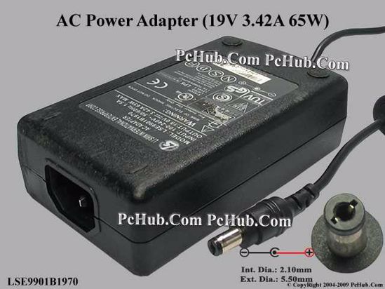 Li Shin LSE9901B1970 AC Adapter- Laptop 19V 3.42A, 5.5/2.1mm, C14