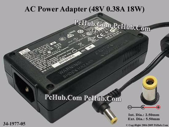 Cisco 34-1977-05 AC Adapter 20V Above 48V 0.38A, 5.5/2.5mm, C14, New