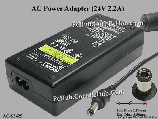 Sony Common Item (Sony) AC Adapter 20V Above 24V 2.2A, 5.5/2.5mm, 2-Prong