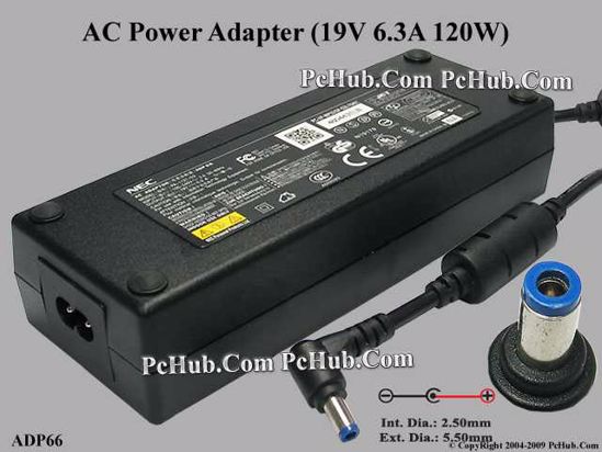 NEC Common Item (NEC) AC Adapter- Laptop 19V 6.3A, 5.5/2.5mm, 2-Prong