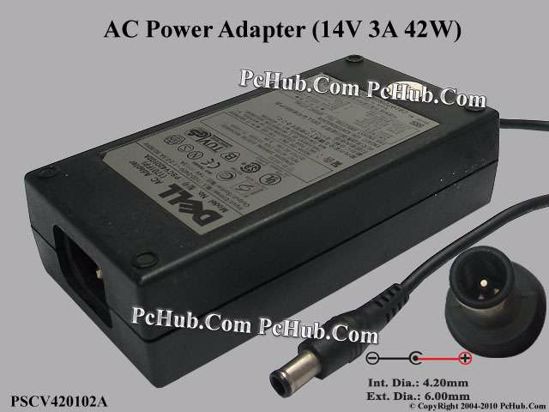 Dell Common Item (Dell) AC Adapter 13V-19V 14V 3A, 6.5/4.3mm With Pin, C14