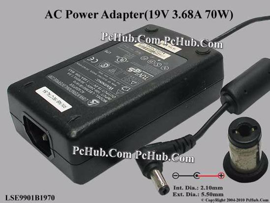 Li Shin LSE9901B1970 AC Adapter- Laptop 19V 3.68A, Tip-B, (IEC C14)