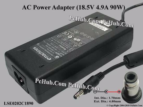 eMachines Common Item (eMachines) AC Adapter- Laptop LSE0202C1890,18.5V 4.9A, Tip T,(3-p