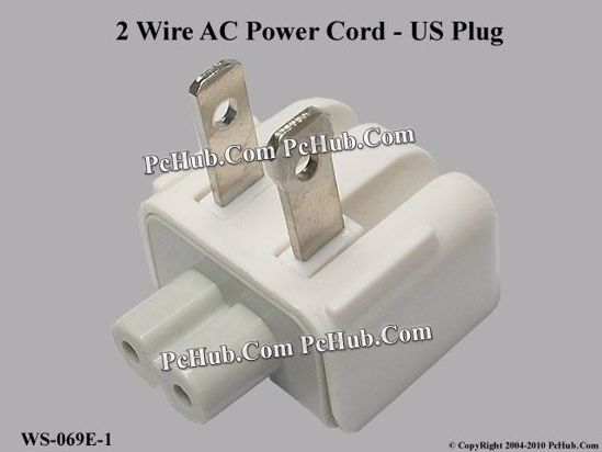 Apple Common Item (Apple) Power Cord 2 Wire WS-069E-1, US Plug, 2-prong