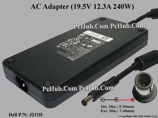 Dell Common Item (Dell) AC Adapter- Laptop 19.5V 12.3A, PA-9E Family, IEC C14, New