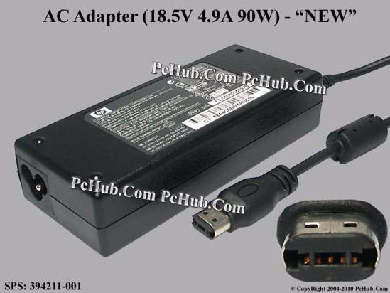 HP Common Item (HP) AC Adapter NEW Original 394211-001, 18.5V 4.9A, Multi-pin,