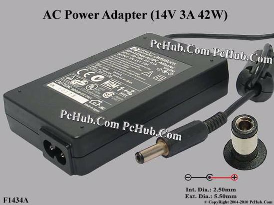 HP Common Item (HP) AC Adapter- Laptop 14V 3A, 5.5/2.5mm, C14