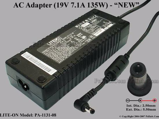 LITE-ON PA-1131-08 AC Adapter NEW Original 19V 7.1A, 5.5/2.5mm, 3-Prong, New