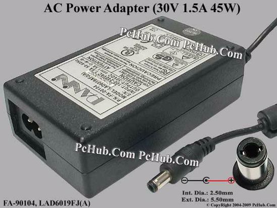 Other Brands PANINI AC Adapter 20V Above FA-90104, 30V 1.5A, Tip-C, 2-prong