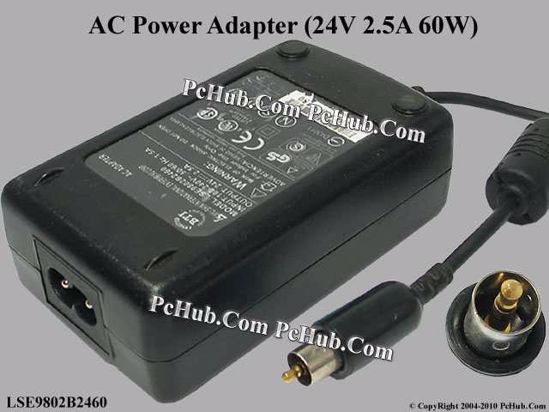 Li Shin LSE9802B2460 AC Adapter 20V Above 24V 2.5A Apple Tip, 2-prong