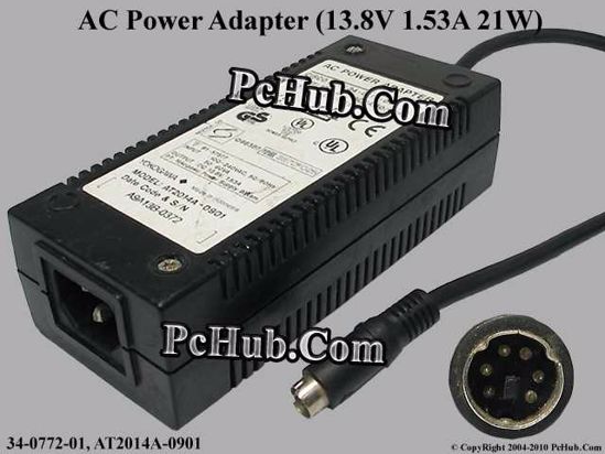 Cisco 34-0772-01 AC Adapter 13V-19V 138.V 1.53A, 6-pin DIN, (IEC C14)