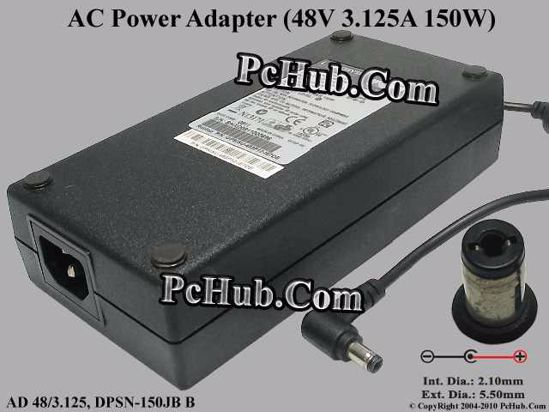 Linksys AD 48/3.125 AC Adapter 20V Above 48V 3.125A, 5.5/2.1mm, IEC C14