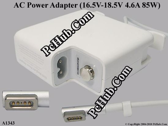 Apple Common Item (Apple) AC Adapter- Laptop A1343, 16.5V-18.5V 4.6A 85W