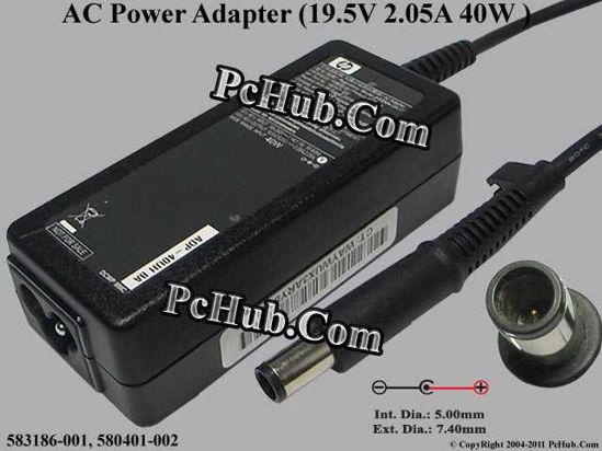 HP Common Item (HP) AC Adapter- Laptop 19.5V 2.05A, 7.4/5.0mm With Pin, 3-Prong