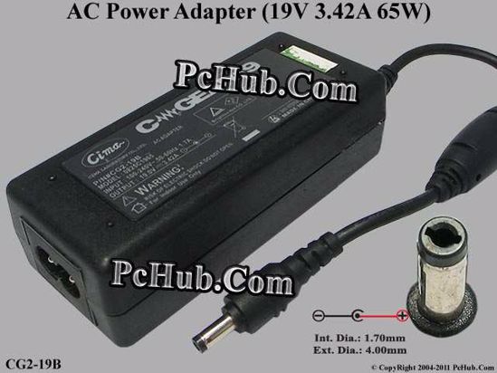 Other Brands Cima AC Adapter 13V-19V 19V 3.42A, 4.0/1.7mm, 2-Prong