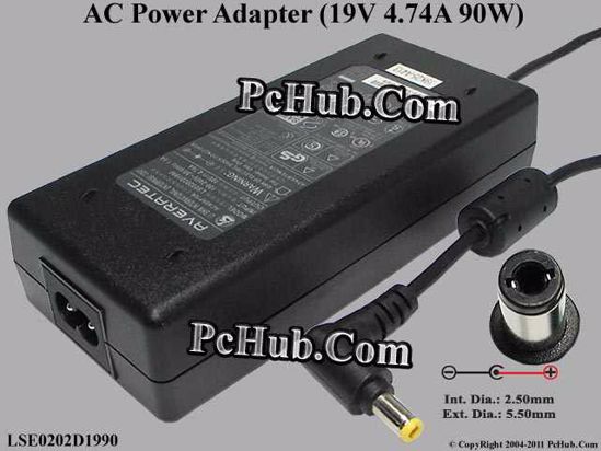 Averatec Common Item (Averatec) AC Adapter- Laptop 19V 4.74A, 5.5/2.5mm, 2-Prong