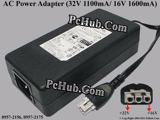 HP Common Item (HP) AC Adapter 20V Above 0957-2156, 32V 1.1A, 16V 1.6A, 3-pin, (IEC C1