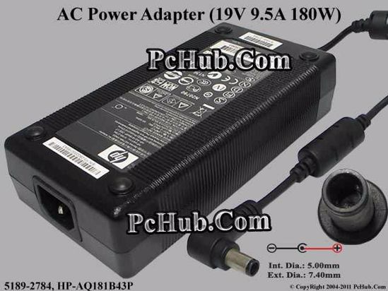 HP Common Item (HP) AC Adapter- Laptop 19V 9.5A, 7.4/5.0mm w/o Pin, C14