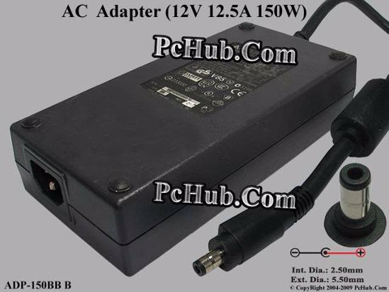 Delta Electronics ADP-150BB B AC Adapter- Laptop 12V 12.5A, 5.5/2.5mm, C14