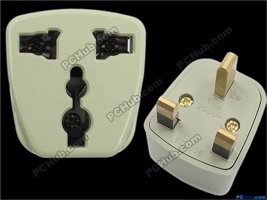 ACP Connector AC Travel Adapter Plug, Type G, UK, 3 pins, 13A