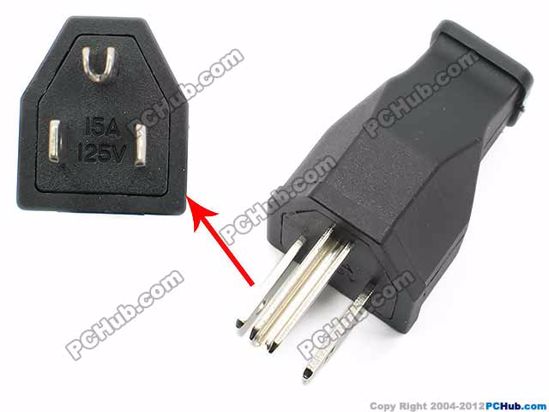 ACP Connector AC Plug Socket Cord Plug, Type B, US, 3 pins, 15A