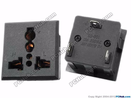 ACP Socket AC Plug Socket Multi Slot-in Socket, 250V 10A, SS801