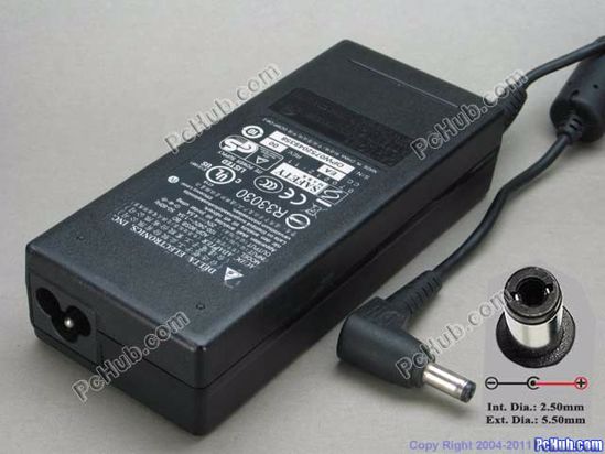 Delta Electronics ADP-90SB BD AC Adapter- Laptop 20V 4.5A, 5.5/2.5mm, 3-Prong