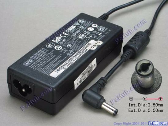 APD / Asian Power Devices NB-65B19 AC Adapter- Laptop 19V 3.42A, 5.5/2.5mm, 3-Prong