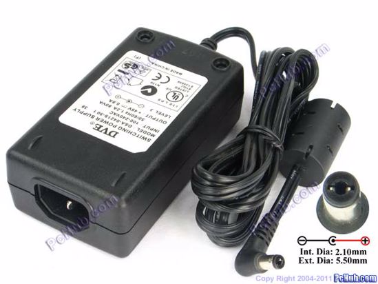 DVE DSA-0421S-50 AC Adapter- Laptop 48V 0.8A, 5,5/2.1mm, C14