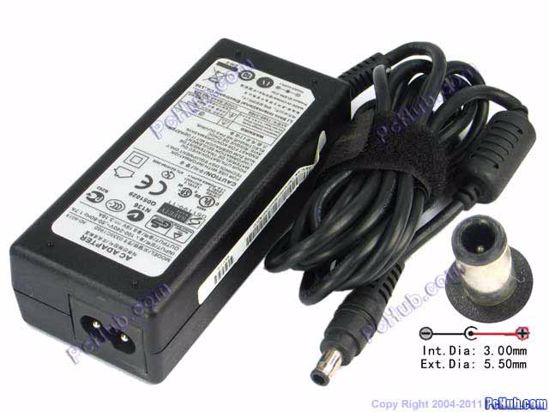 Samsung Laptop Common Item (Samsung Laptop) AC Adapter- Laptop 19V 3.16A, 5.5/3.0mm With