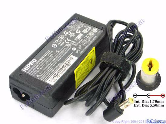 HIPRO HP-OK065B13 AC Adapter- Laptop 19V 3.43A, 5.5/1.7mm, 3-Prong