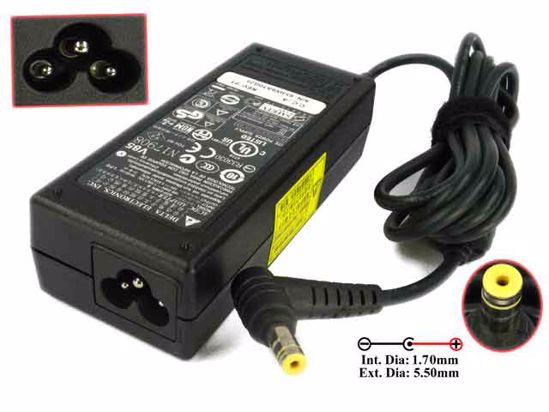 Delta Electronics ADP-65MH B AC Adapter NEW Original 19V 3.42A, 5.5/1.7mm, 3-Prong, NEW