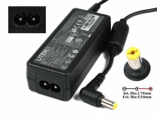 LITE-ON PA-1400-11 AC Adapter- Laptop 19V 2.1A, 5.5/1.7mm, 2-Prong