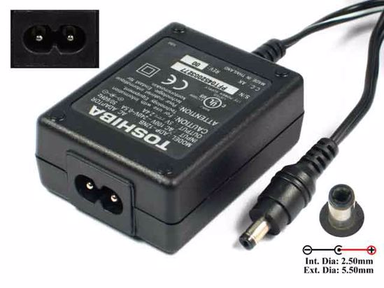 Toshiba Common Item (Toshiba) AC Adapter- Laptop 5V 2.4A, 5.0/1.7mm, 2-prong