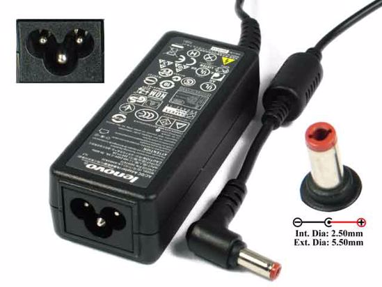 Lenovo Common Item (Lenovo) AC Adapter- Laptop 20V 2A, 5,5/2.5mm 12mm, 3-Prong, New