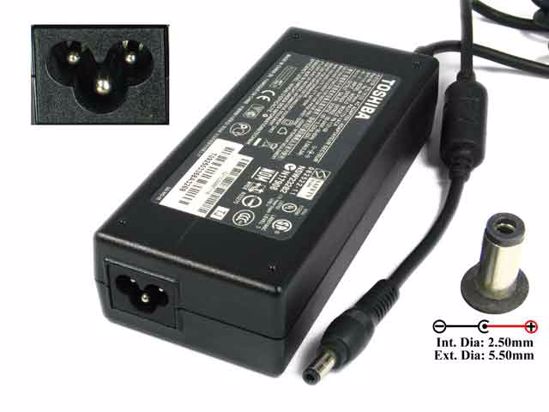 Toshiba Common Item (Toshiba) AC Adapter- Laptop 19V 6.32A, 5.5/2.5mm, 3-Prong