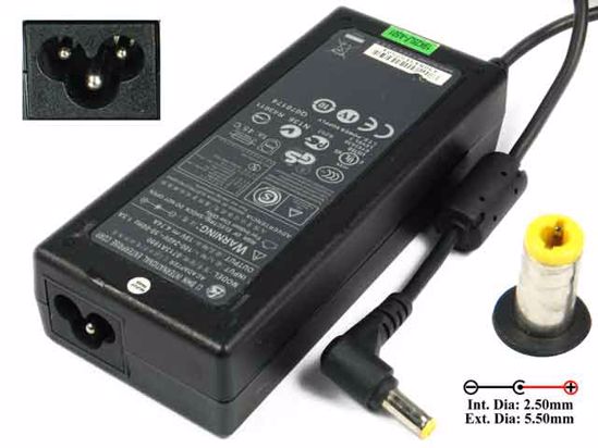 Li Shin 0713A1990 AC Adapter- Laptop 19V 4.74A, 5.5/2.5mm, 3-Prong