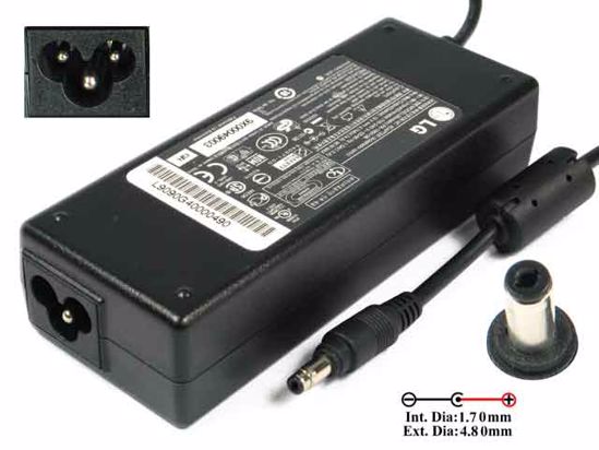 LG Common Item (LG) AC Adapter- Laptop 19V 4.74A, 4.8/1.7mm, 3-Prong